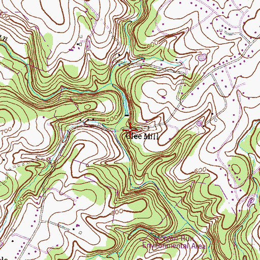 Topographic Map of Klee Mill, MD