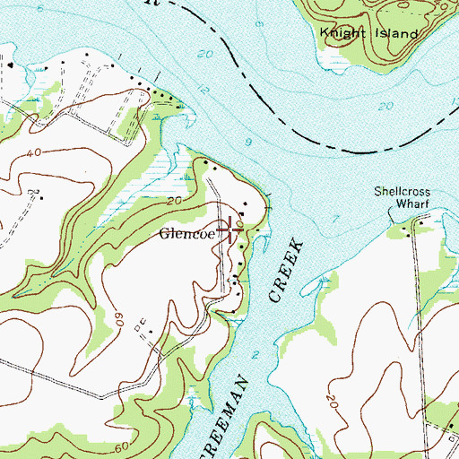 Topographic Map of Glencoe, MD
