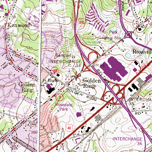 Topographic Map of Golden Ring, MD