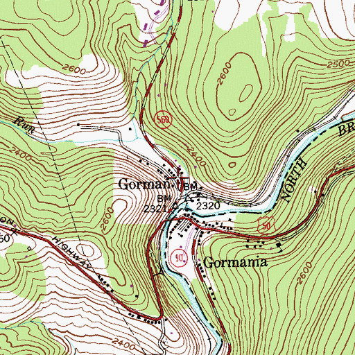 Topographic Map of Gorman, MD