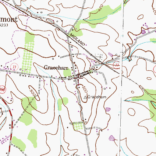 Topographic Map of Graceham, MD