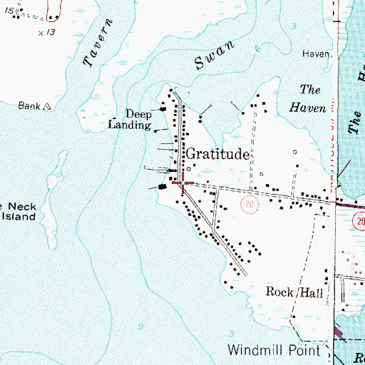Topographic Map of Gratitude, MD