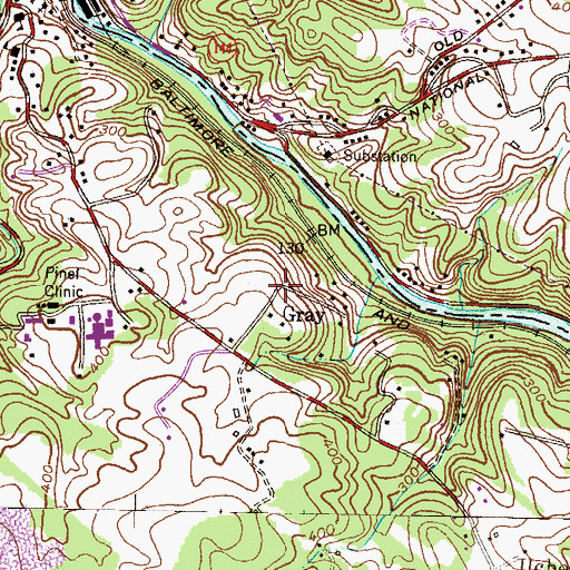 Topographic Map of Gray, MD