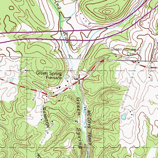 Topographic Map of Green Spring Furnace, MD