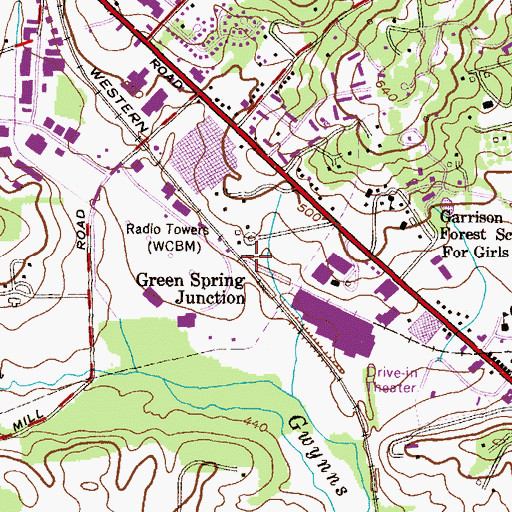 Topographic Map of Green Spring Junction, MD