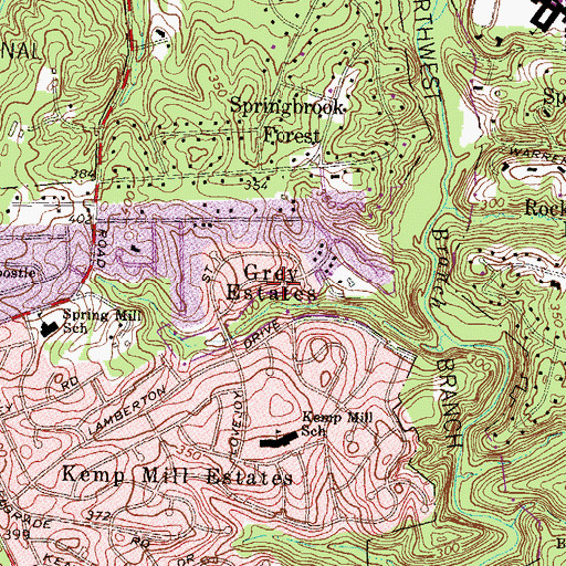 Topographic Map of Grey Estates, MD