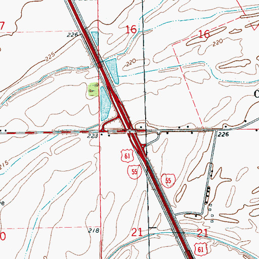 Topographic Map of Interchange 17, AR