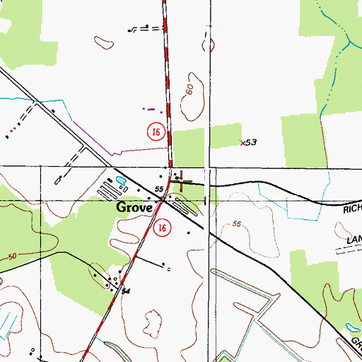 Topographic Map of Grove, MD