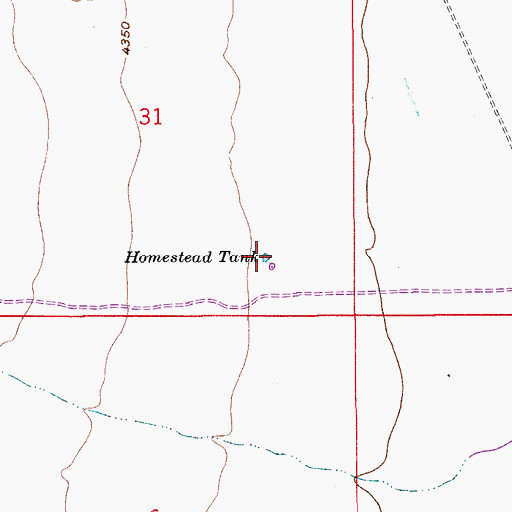 Topographic Map of Homestead Tank, AZ