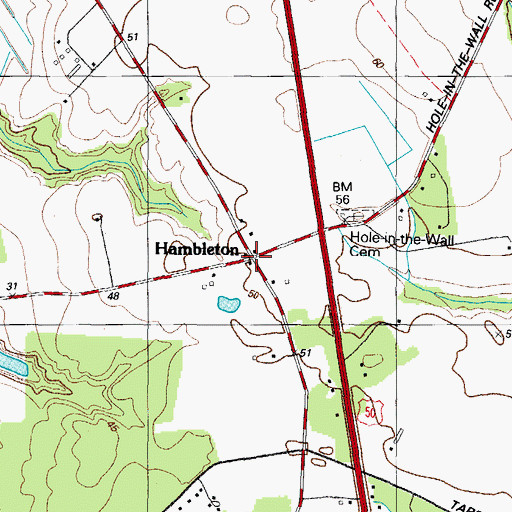 Topographic Map of Hambleton, MD