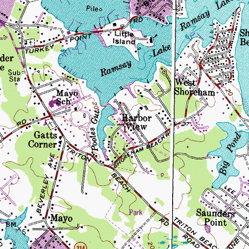 Topographic Map of Harbor View, MD