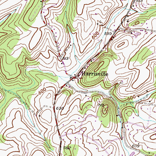 Topographic Map of Harrisville, MD