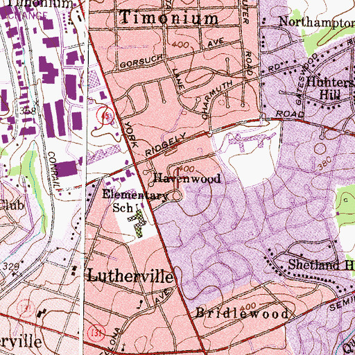 Topographic Map of Havenwood, MD