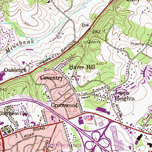 Topographic Map of Haver Hill, MD