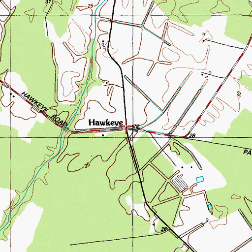 Topographic Map of Hawkeye, MD