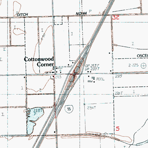 Topographic Map of Interchange 48, AR