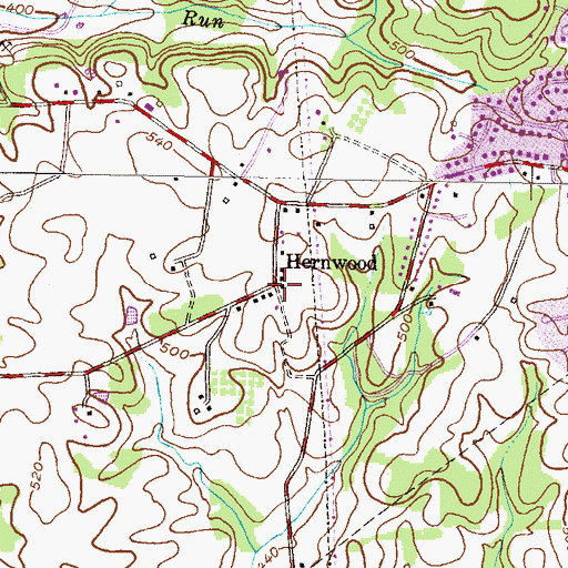 Topographic Map of Hernwood, MD