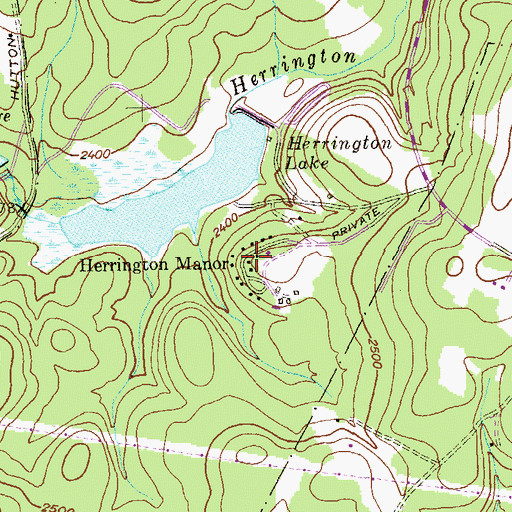 Topographic Map of Herrington Manor, MD