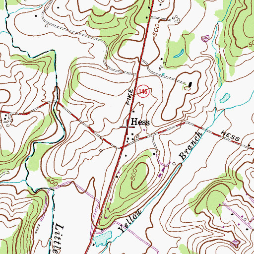 Topographic Map of Hess, MD