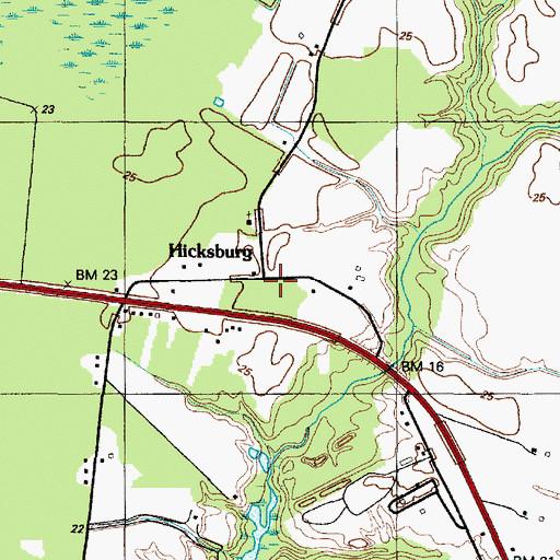 Topographic Map of Hicksburg, MD