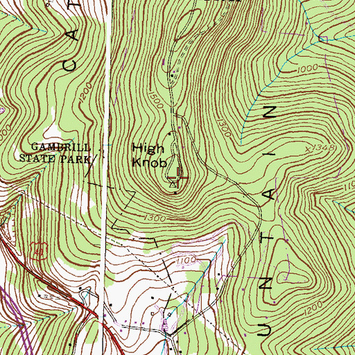 Topographic Map of High Knob, MD