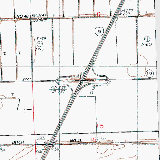 Topographic Map of Interchange 53, AR