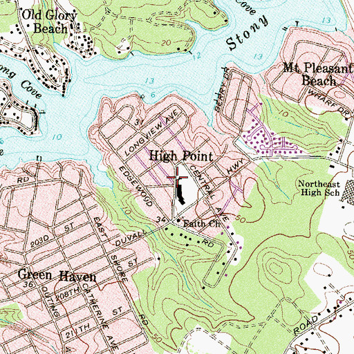Topographic Map of High Point, MD