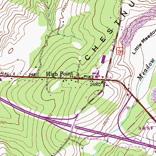 Topographic Map of High Point, MD