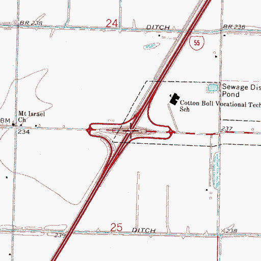 Topographic Map of Interchange 57, AR