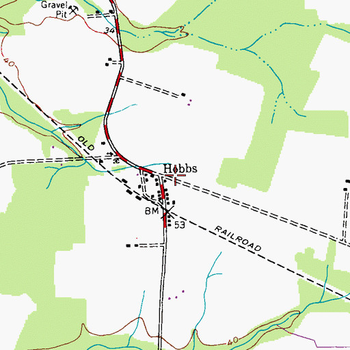 Topographic Map of Hobbs, MD