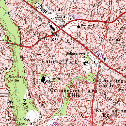 Topographic Map of Holiday Park, MD