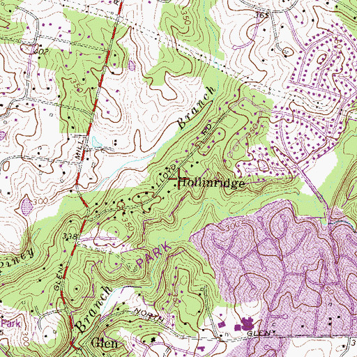 Topographic Map of Hollinridge, MD