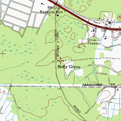 Topographic Map of Holly Grove, MD