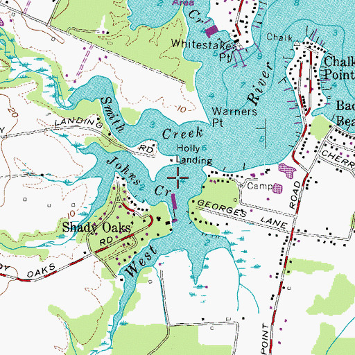 Topographic Map of Holly Landing, MD