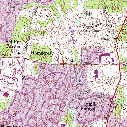 Topographic Map of Homecrest, MD