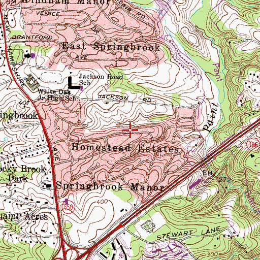 Topographic Map of Homestead Estates, MD