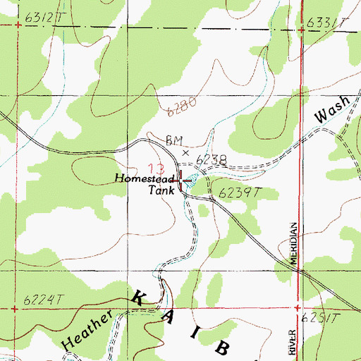 Topographic Map of Homestead Tank, AZ