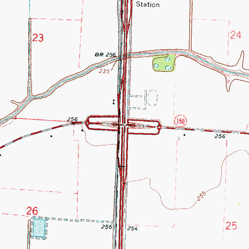 Topographic Map of Interchange 71, AR