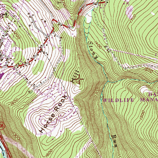 Topographic Map of Horse Rock Hill, MD