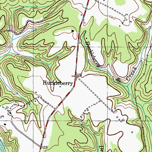 Topographic Map of Huckleberry, MD