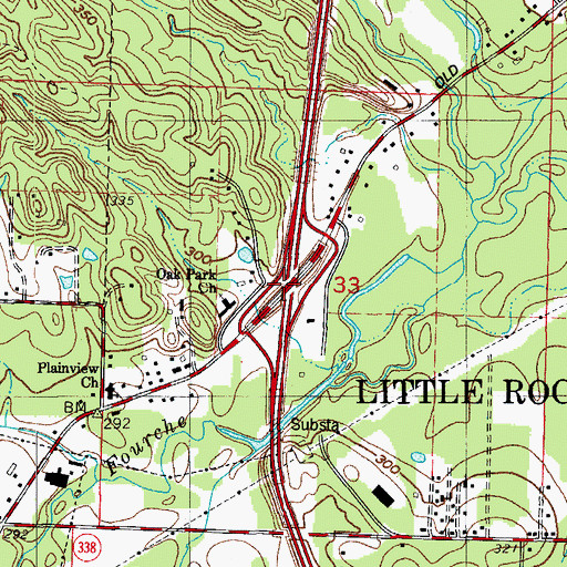 Topographic Map of Interchange 1, AR