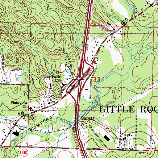 Topographic Map of Interchange 1, AR