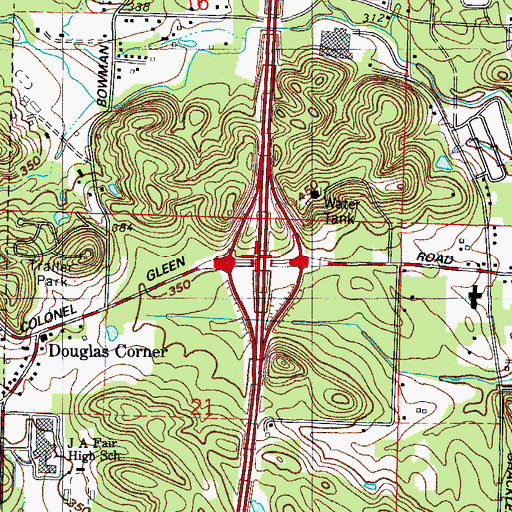 Topographic Map of Interchange 4, AR