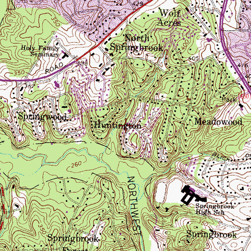 Topographic Map of Huntington, MD