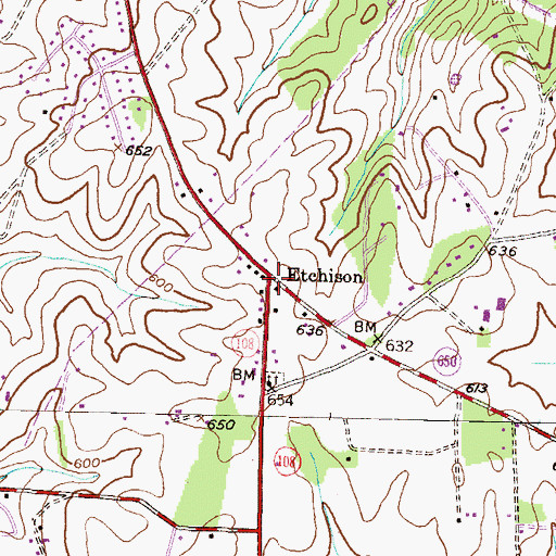 Topographic Map of Etchison, MD