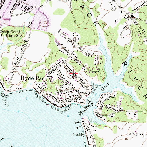 Topographic Map of Hyde Park, MD