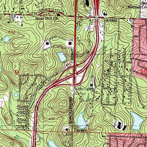 Topographic Map of Interchange 5, AR