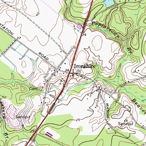Topographic Map of Ironshire, MD