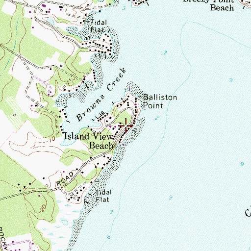 Topographic Map of Island View Beach, MD