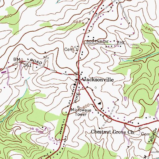 Topographic Map of Jacksonville, MD